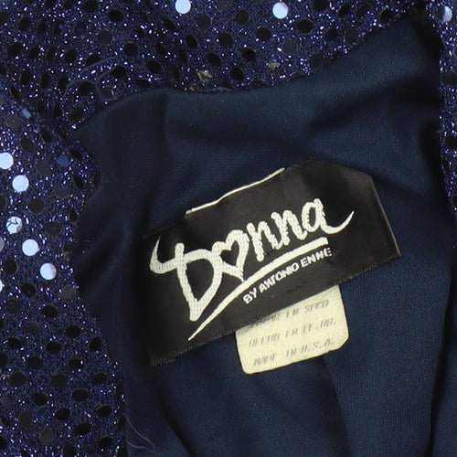 Donna by Antonio Enne Women’s Blue Sequin Sleeveless Sheath Dress Size 8