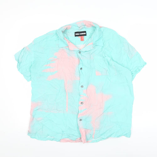 Double Rainbouu Men’s Multicoloured Cotton Button-Up Shirt M