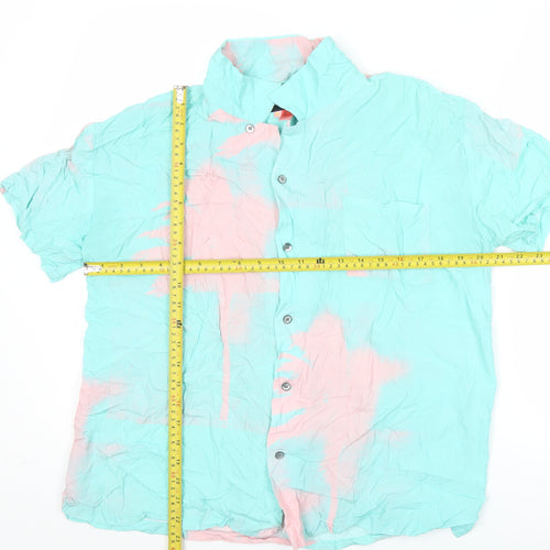 Double Rainbouu Men’s Multicoloured Cotton Button-Up Shirt M