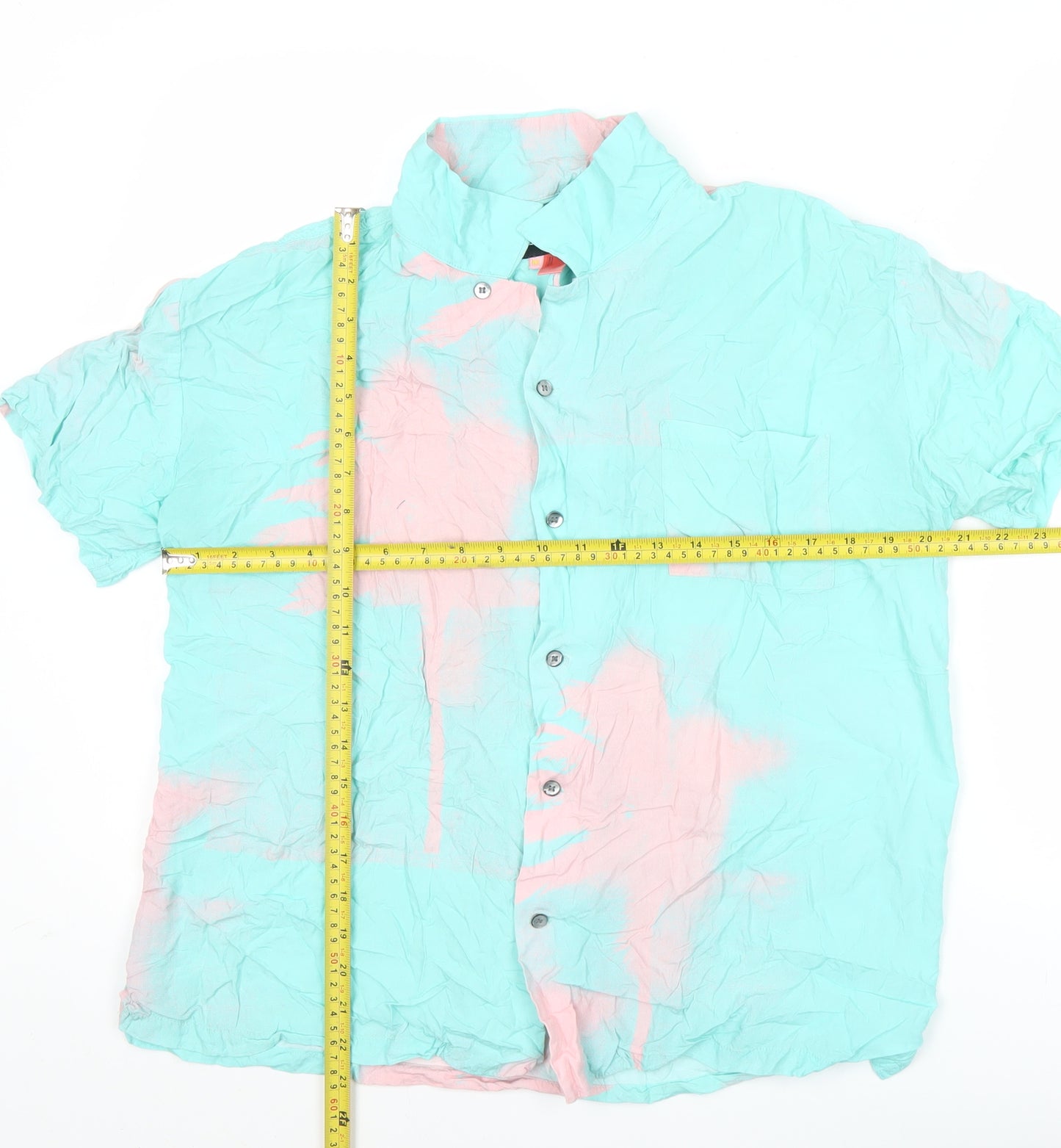 Double Rainbouu Men’s Multicoloured Cotton Button-Up Shirt M