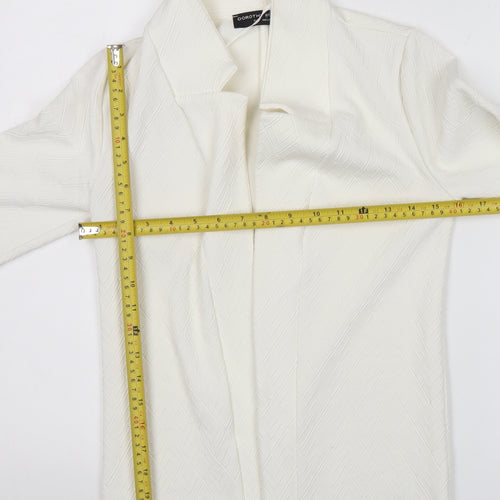 Dorothy Perkins Women White Blazer Size 12 Classic Work Jacket