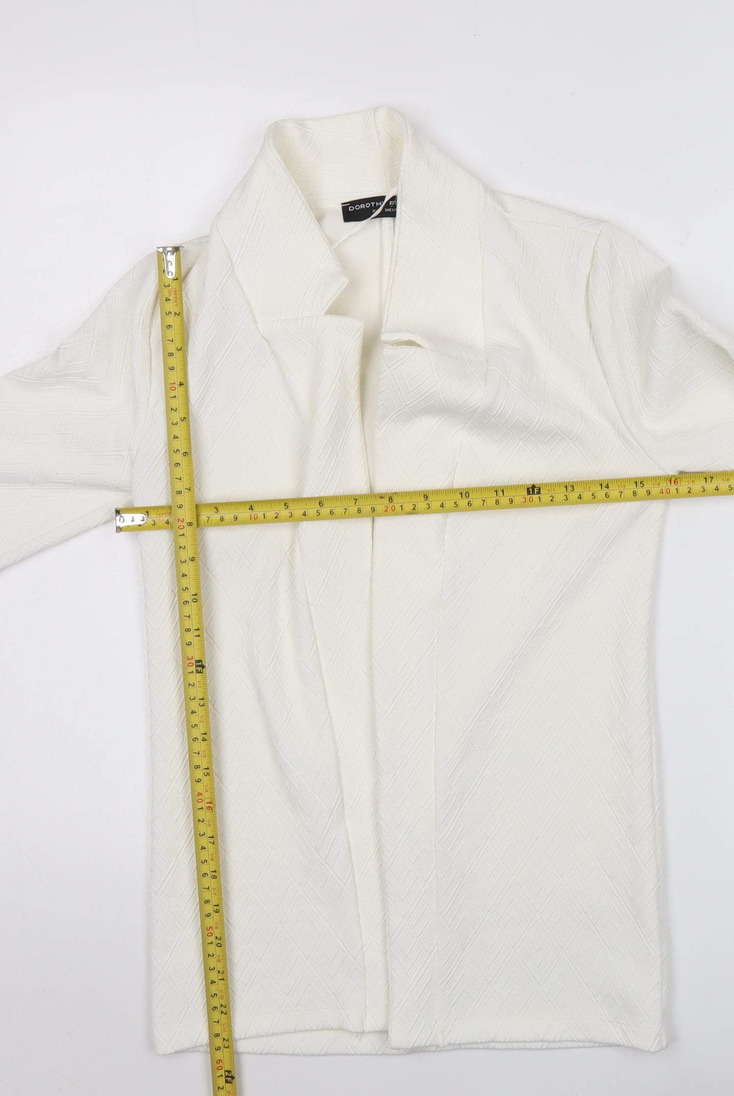 Dorothy Perkins Women White Blazer Size 12 Classic Work Jacket