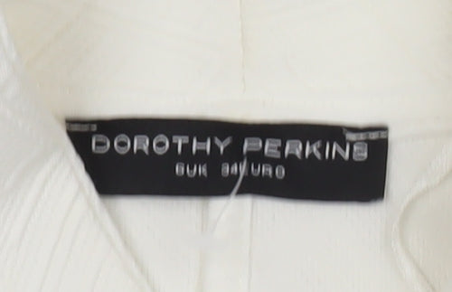 Dorothy Perkins Women White Blazer Size 12 Classic Work Jacket