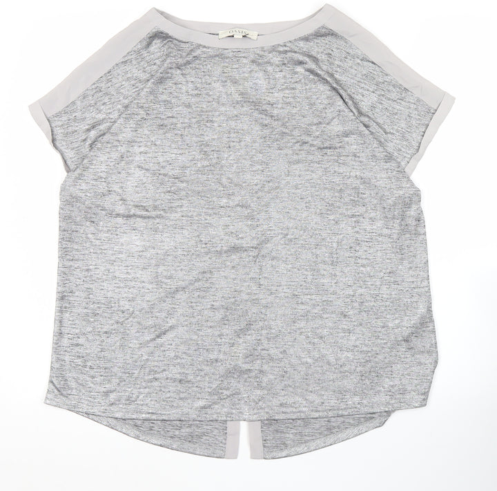 Oasis Womens Grey Short Sleeve Basic T-Shirt Size L Casual