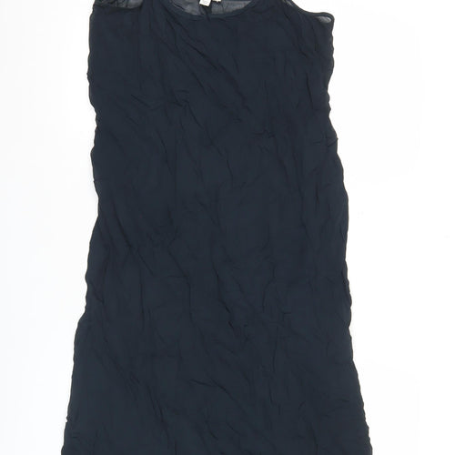 Jaeger Women’s Black Viscose Slip Dress Size 12 Knee Length