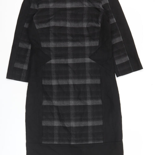 Marks and Spencer Women’s Black Check Sheath Dress UK 8 Workwear