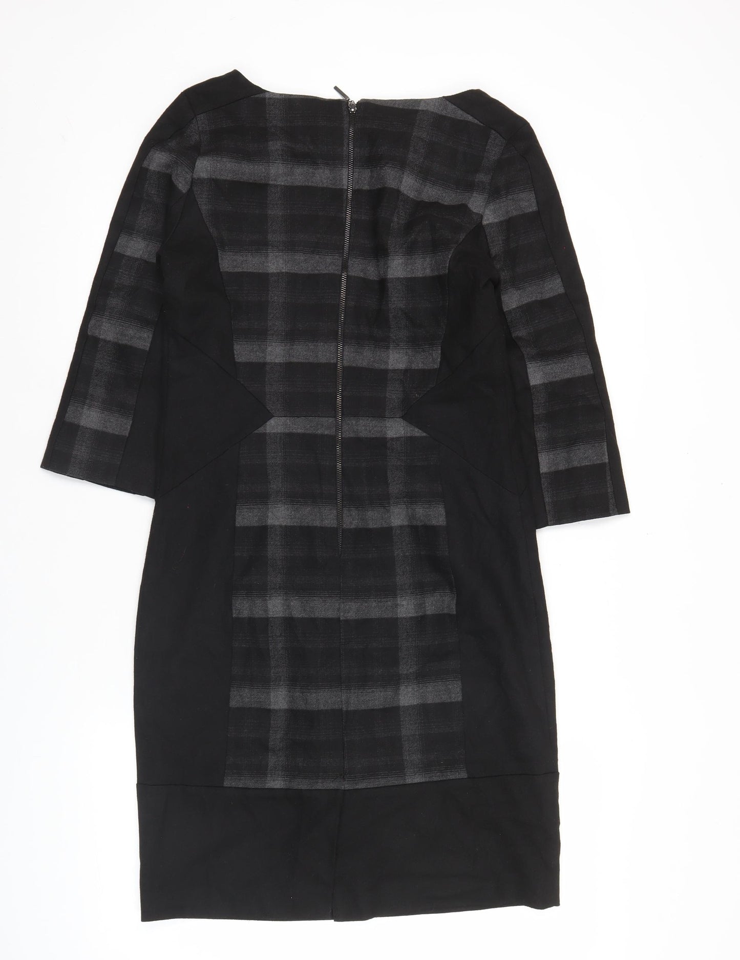 Marks and Spencer Women’s Black Check Sheath Dress UK 8 Workwear