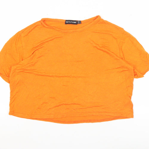 PrettyLittleThing Women’s Orange Size 10 Basic Short Sleeve T-Shirt