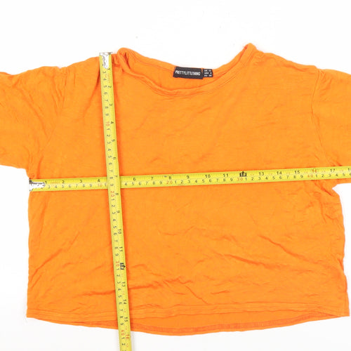PrettyLittleThing Women’s Orange Size 10 Basic Short Sleeve T-Shirt