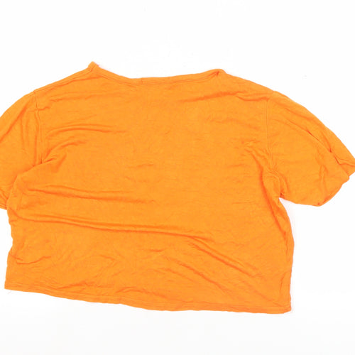 PrettyLittleThing Women’s Orange Size 10 Basic Short Sleeve T-Shirt