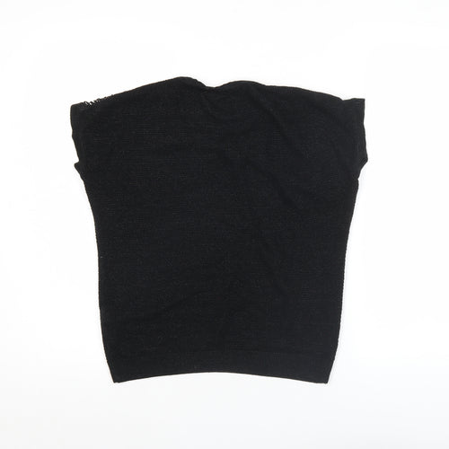 Dorothy Perkins Women’s Black Lace Shoulder Knit Blouse Size 8