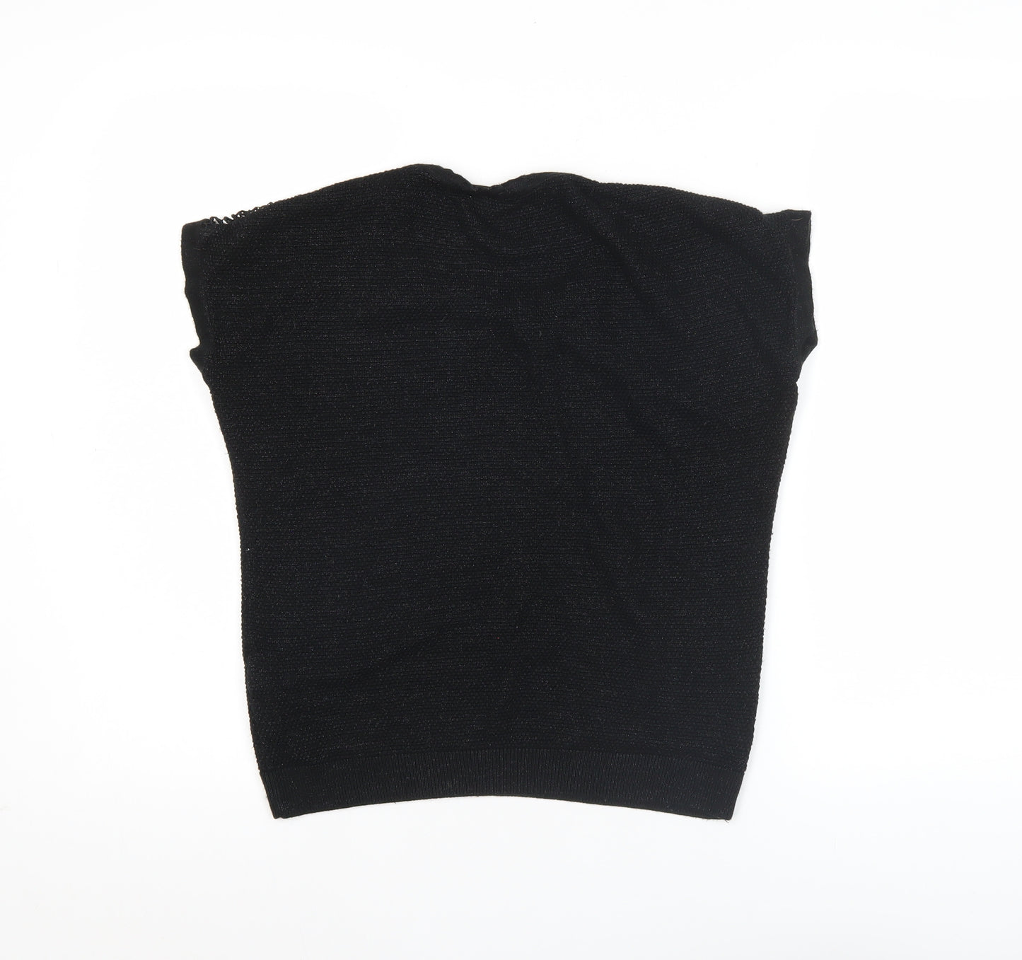 Dorothy Perkins Women’s Black Lace Shoulder Knit Blouse Size 8