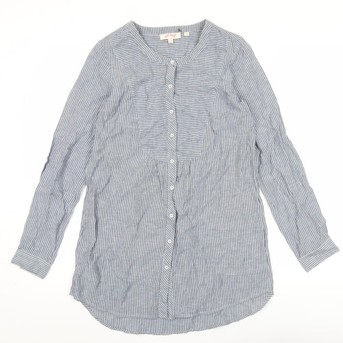 Fat Face Womens Blue Striped Button-Up Tunic Shirt UK 6