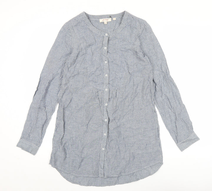 Fat Face Womens Blue Striped Button-Up Tunic Shirt UK 6