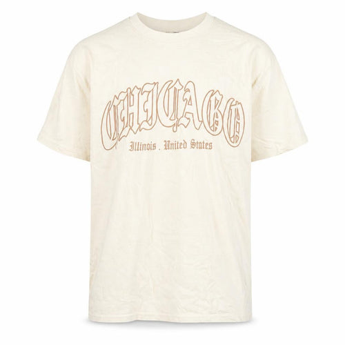 boohooMAN Men's Beige Chicago Graphic T-Shirt Size M