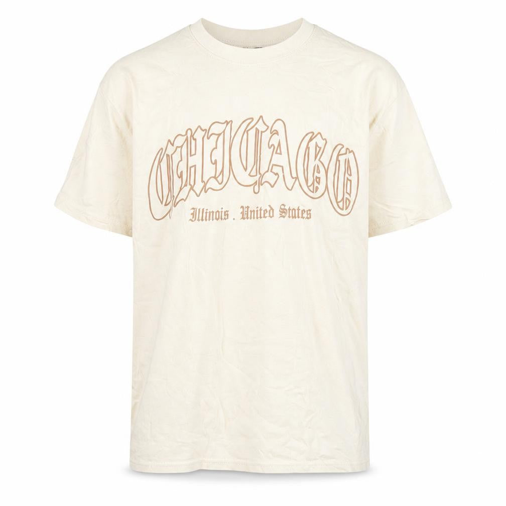 boohooMAN Men's Beige Chicago Graphic T-Shirt Size M