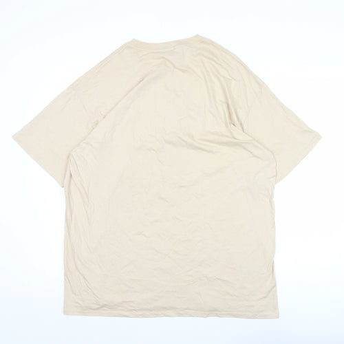 boohooMAN Men's Beige Crew Neck Nautical Monaco Graphic T-Shirt Size M