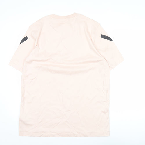 Adidas Men's Pink Cotton Sports Logo T-Shirt Size L