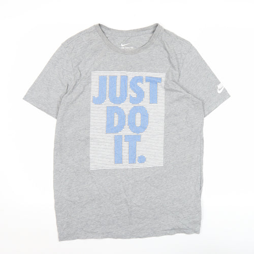 Nike Men's Grey M Athletic Fit Just Do It Graphic T-Shirt