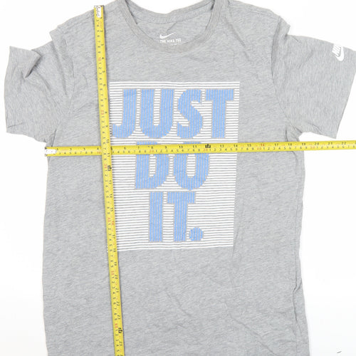 Nike Men's Grey M Athletic Fit Just Do It Graphic T-Shirt