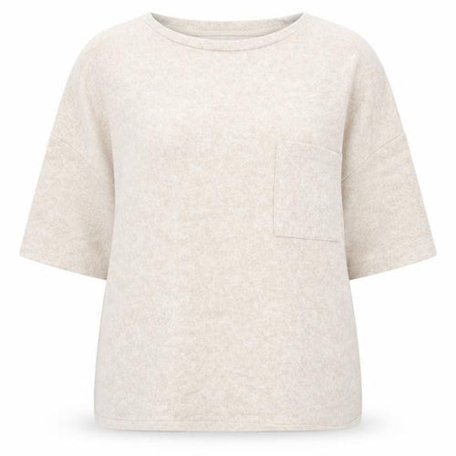 Zara Trafaluc Women Beige Pullover Jumper Size 8 Crew Neck 3/4 Sleeve