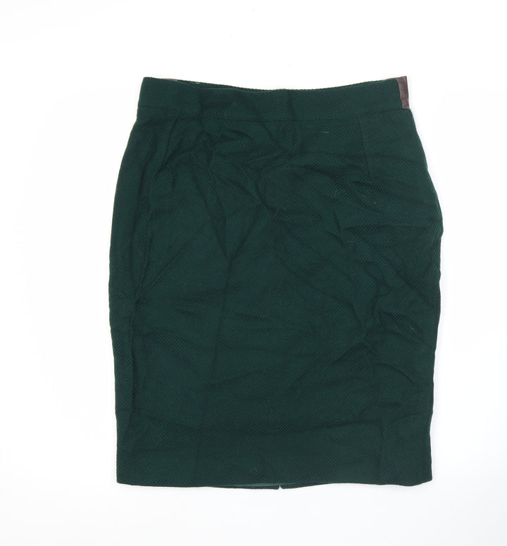 Gai Mattiolo Womens Green Wool Pencil Skirt Size 14 Vintage