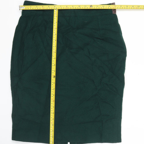 Gai Mattiolo Womens Green Wool Pencil Skirt Size 14 Vintage