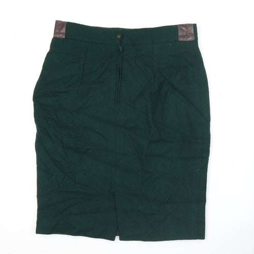 Gai Mattiolo Womens Green Wool Pencil Skirt Size 14 Vintage
