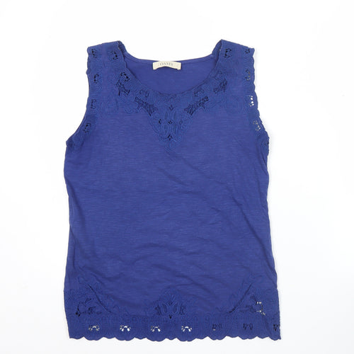 Oasis Women’s Blue Sleeveless Crochet Lace Tank Top Size S