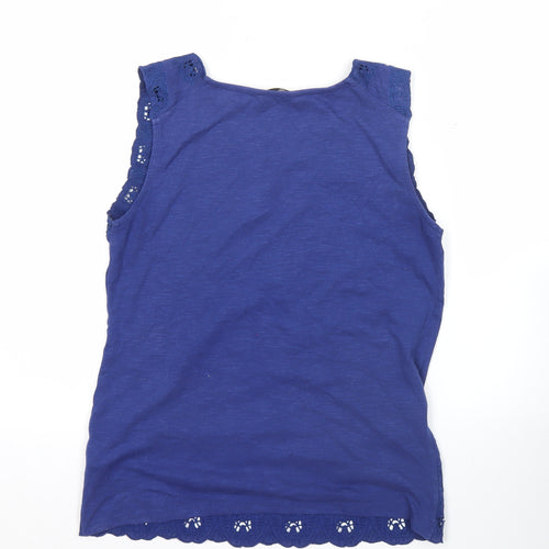 Oasis Women’s Blue Sleeveless Crochet Lace Tank Top Size S