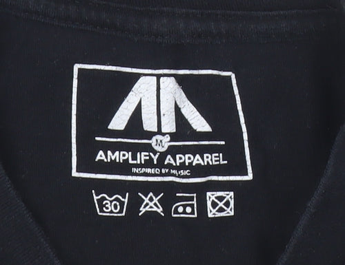 Amplify Apparel Men's Black M Graphic Music T-Shirt Crew Neck