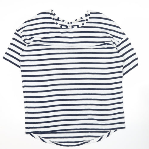 Tu Womens Blue White Striped T-Shirt Size 16 Nautical Casual