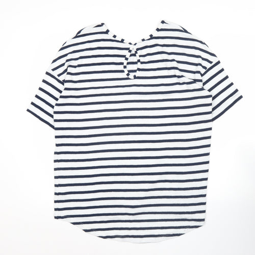 Tu Womens Blue White Striped T-Shirt Size 16 Nautical Casual