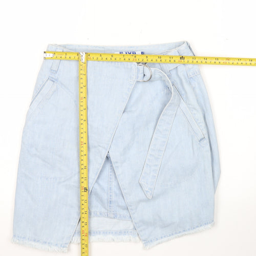 SJYP Womens Blue Denim Wrap Skirt Size S Casual Summer Pockets