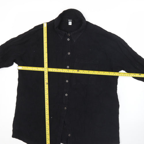 BDG Womens Black Cotton Button-Up Long Sleeve Shirt Size S