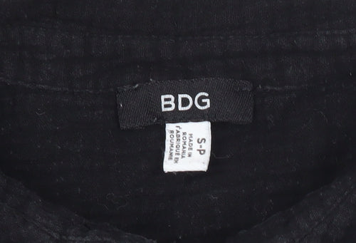 BDG Womens Black Cotton Button-Up Long Sleeve Shirt Size S