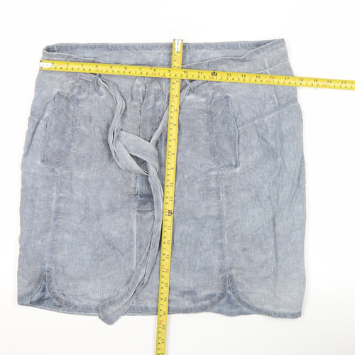 One Step Women’s Blue Linen Short Skirt Size 10 Casual Summer