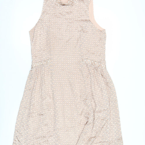 Next Women’s Beige Polka Dot A-Line Sleeveless Dress Size 10