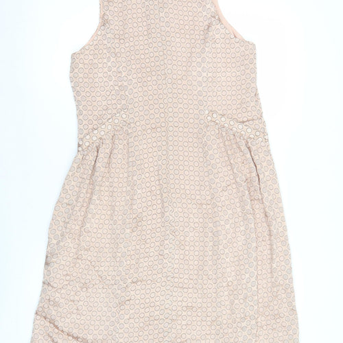 Next Women’s Beige Polka Dot A-Line Sleeveless Dress Size 10