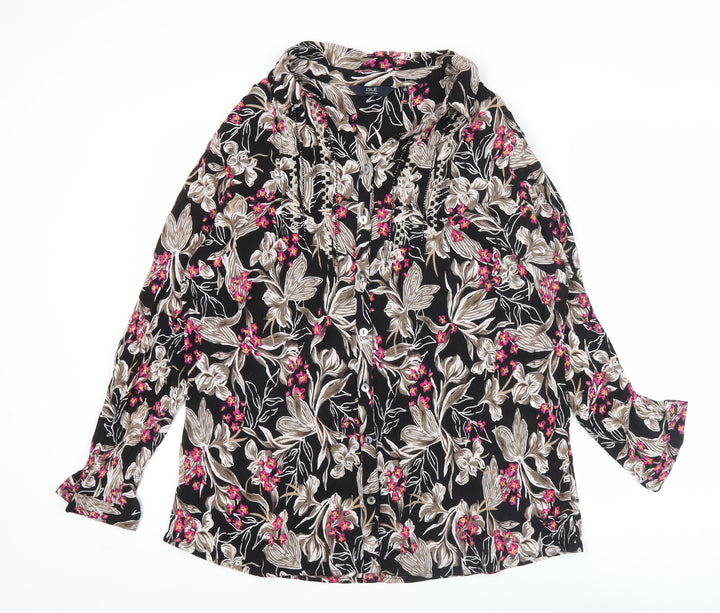Isle Collection Women's Multicoloured Floral Button-Up Tunic Shirt Size 20