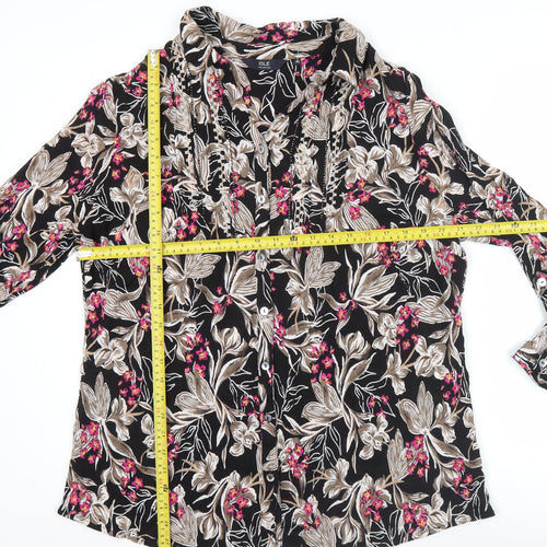 Isle Collection Women's Multicoloured Floral Button-Up Tunic Shirt Size 20