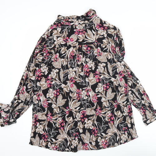 Isle Collection Women's Multicoloured Floral Button-Up Tunic Shirt Size 20