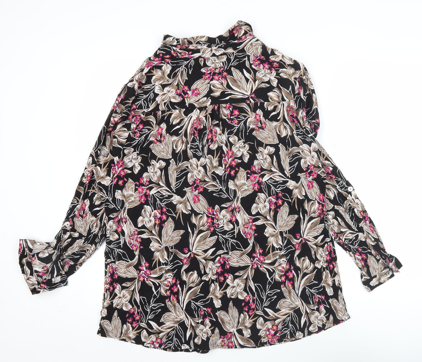 Isle Collection Women's Multicoloured Floral Button-Up Tunic Shirt Size 20