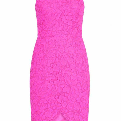Forever New Women’s Pink Lace Floral Sheath Dress Size 8 Party Wedding