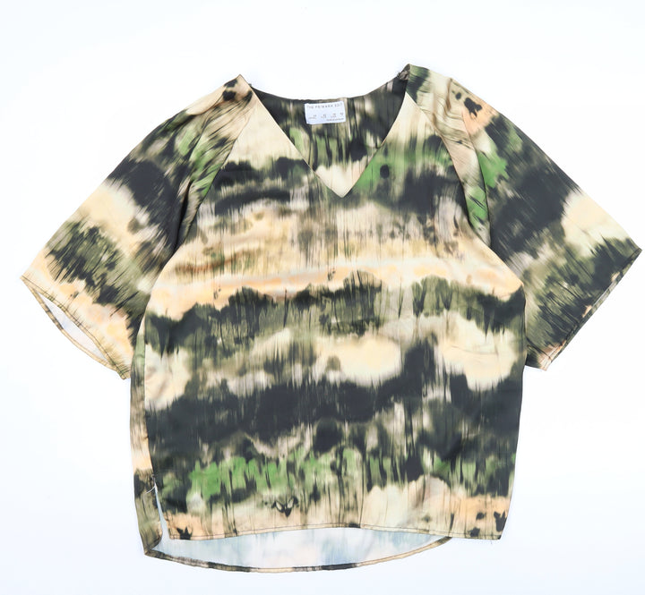 Primark Women’s Multicoloured Tie-Dye V-Neck Tunic Blouse Size 14