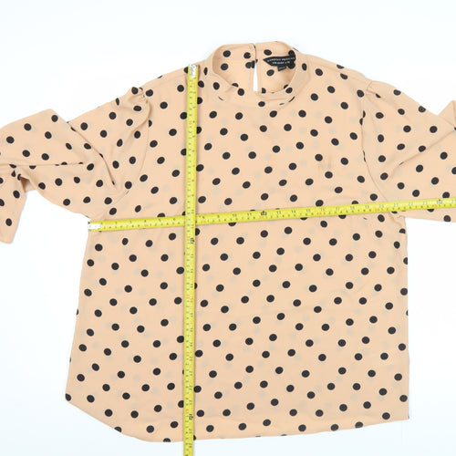 Dorothy Perkins Women’s Beige Polka Dot Blouse UK16 Long Sleeve