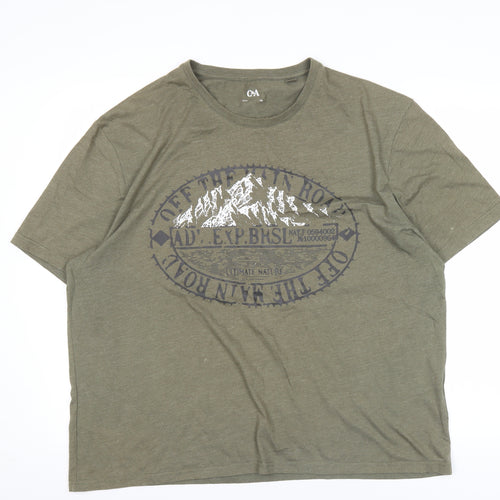 C&A Men's Green 2XL Graphic Outdoor Nature Cotton Blend T-Shirt