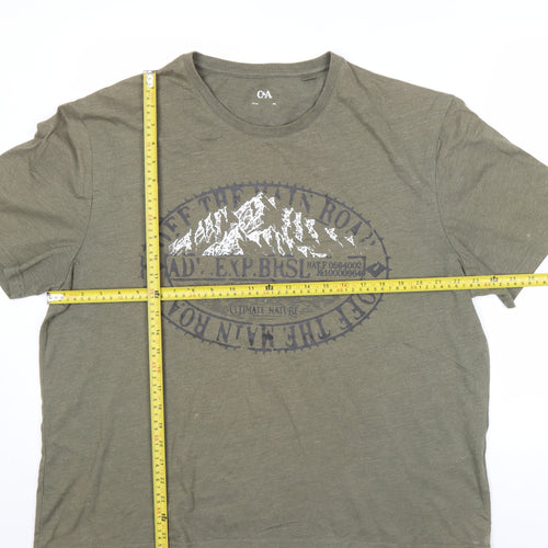 C&A Men's Green 2XL Graphic Outdoor Nature Cotton Blend T-Shirt