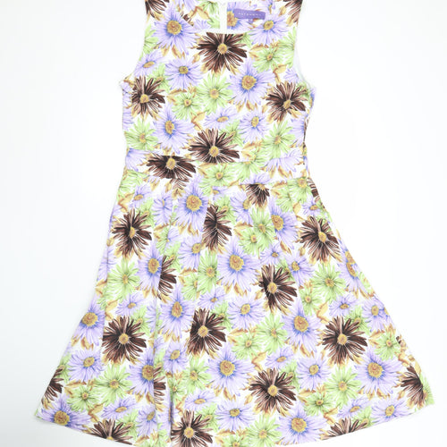 Autonomy Womens Multicoloured Floral A-Line Dress Size 12