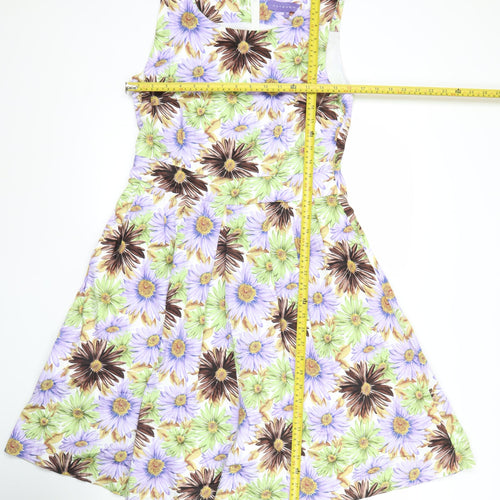 Autonomy Womens Multicoloured Floral A-Line Dress Size 12